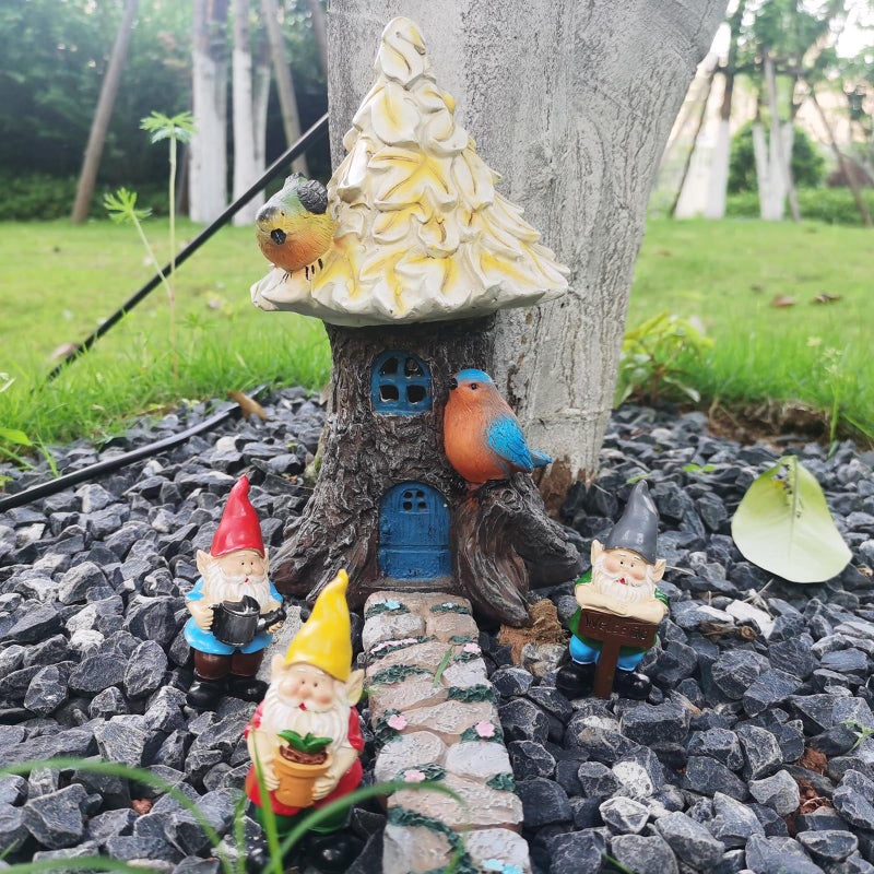 MUAMAX Miniature Gnome Figurines Fairy Gardens Gnomes Accessories Gift for Garden Little Gnomes Small Gnome 3'' - Image 3